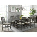 Sunset Trading Trestle 9 Piece Dining Set | 96" Rectangular Extendable Table | 8 Upholstered Side Chairs | Distressed Gray Wood | Seats 8 ED-SK100-170-9P