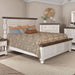 Sunset Trading Rustic French King Panel Bed | Distressed White and Brown Solid Wood HH-4750-KB