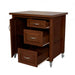 Sunset Trading Andrews Kitchen Cart | Three Drawers | Adjustable Shelf Cabinet | Distressed Chestnut Brown PK-CRT-04-CT
