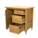 Sunset Trading Kitchen Cart | Light Oak | Three Drawers | Adjustable Shelf Cabinet PK-CRT-04-LO