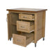 Sunset Trading Brook Kitchen Cart | Three Drawers | Adjustable Shelf Cabinet | Distressed Sonoma Oak and Light Pecan Brown PK-CRT-04-PW