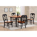 Sunset Trading Selections 5 Piece 60" Rectangular Extendable Dining Set | Napoleon Chairs | Butterfly Leaf Table | Cherry/Antique Black Wood | Seats 4, 6 PK-TLB3660-C50-BCH5P