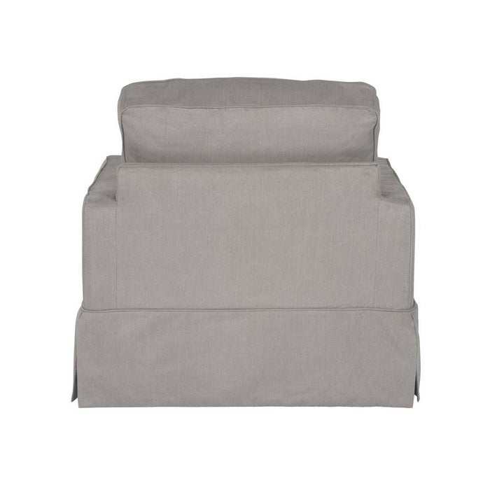 Sunset Trading Americana Box Cushion Slipcovered Chair | Stain Resistant Performance Fabric | Gray SU-108520-391094