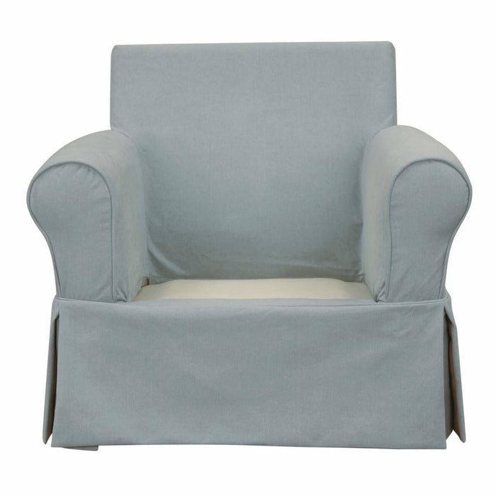 Sunset Trading Horizon Slipcovered Swivel Rocking Chair | Stain Resistant Performance Fabric | Ocean Blue SU-114993-391043