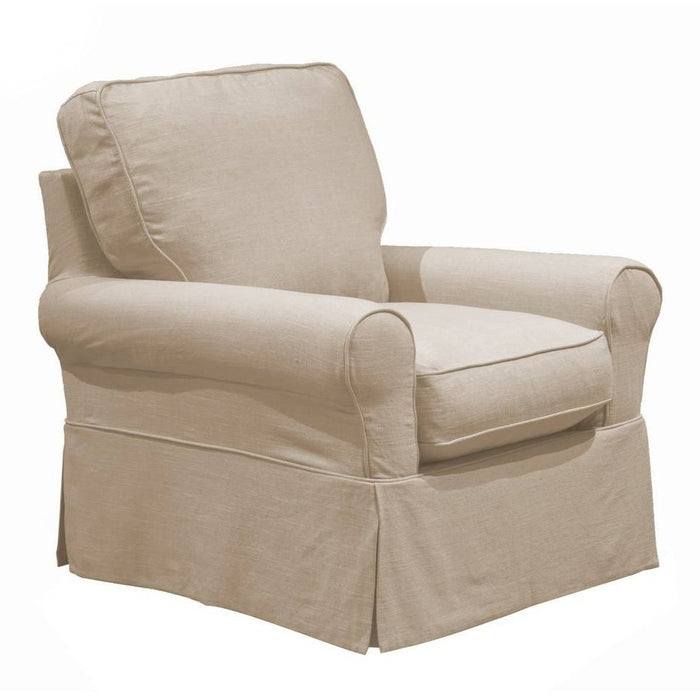 Sunset Trading Horizon Slipcovered Swivel Rocking Chair | Linen  SU-114993-466082