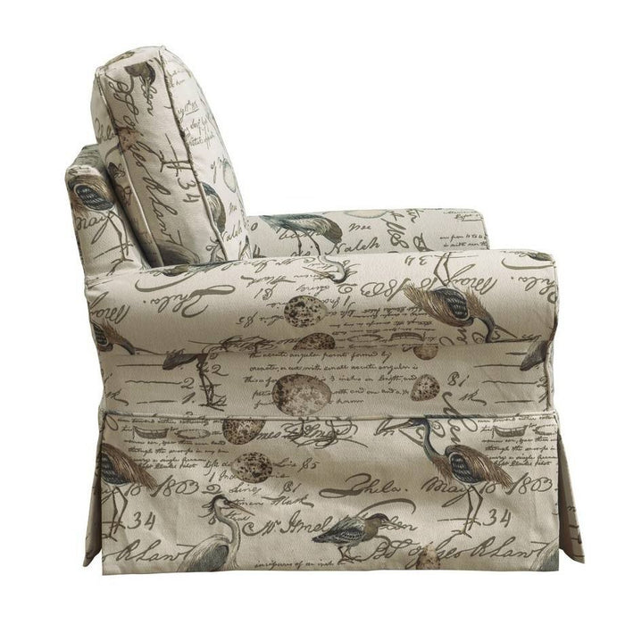Sunset Trading Horizon Slipcovered Swivel Rocking Chair | Bird Script SU-114993-854825