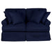 Sunset Trading Horizon 4 Piece Slipcovered Living Room Set | Sofa Loveseat Chair Ottoman | Washable Stain Resistant Navy Blue Performance Fabric | Dog Cat Pet and Kid Friendly Furniture SU-1176-49-00102030