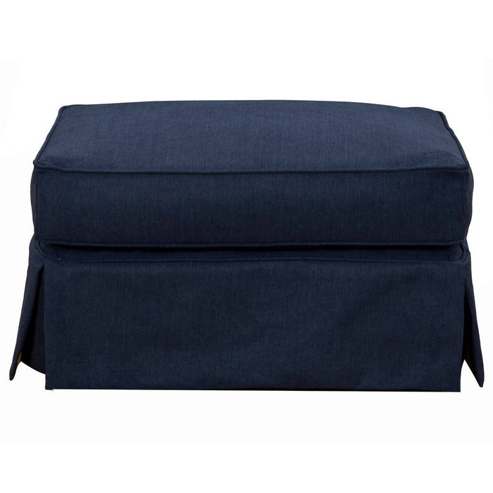 Sunset Trading Horizon 4 Piece Slipcovered Living Room Set | Sofa Loveseat Chair Ottoman | Washable Stain Resistant Navy Blue Performance Fabric | Dog Cat Pet and Kid Friendly Furniture SU-1176-49-00102030