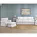Sunset Trading Horizon 3 Piece Slipcovered Living Room Set | Sofa Chair Ottoman | Washable Stain Resistant White Performance Fabric | Dog Cat Pet and Kid Friendly Furniture SU-1176-81-002030