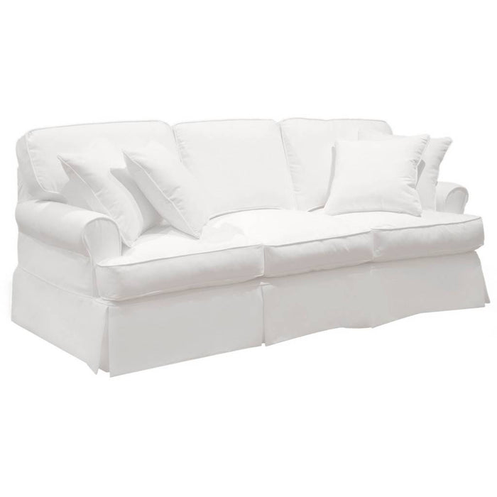 Sunset Trading Horizon 3 Piece Slipcovered Living Room Set | Sofa Chair Ottoman | Washable Stain Resistant White Performance Fabric | Dog Cat Pet and Kid Friendly Furniture SU-1176-81-002030