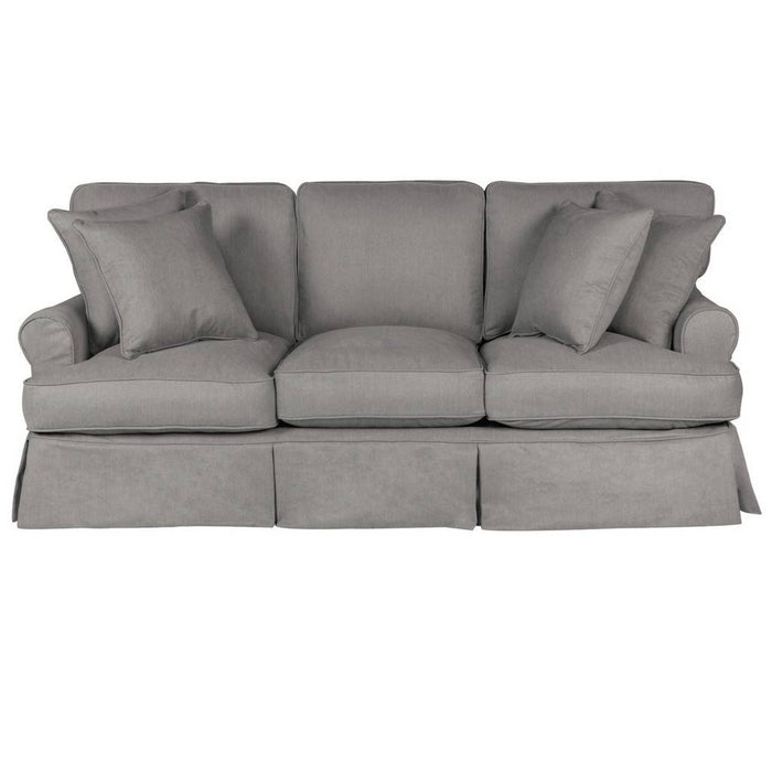 Sunset Trading Horizon 4 Piece Slipcovered Living Room Set | Sofa Loveseat Chair Ottoman | Washable Stain Resistant Gray Performance Fabric | Dog Cat Pet and Kid Friendly Furniture SU-1176-94-00102030