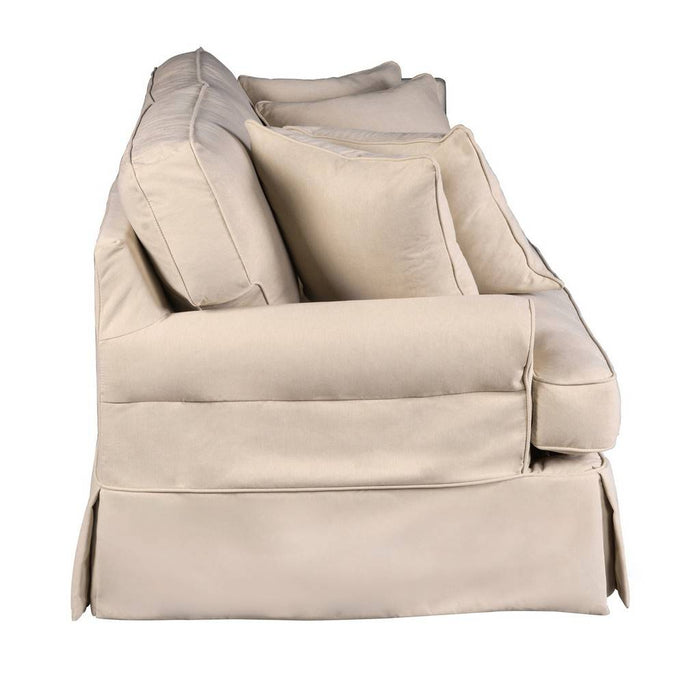 Sunset Trading Horizon T-Cushion Slipcovered Sofa | Stain Resistant Performance Fabric | Tan SU-117600-391084