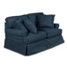 Sunset Trading Horizon T-Cushion Slipcovered Loveseat | Stain Resistant Performance Fabric | Navy Blue SU-117610-391049