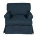 Sunset Trading Horizon Slipcovered T-Cushion Chair with Ottoman | Stain Resistant Performance Fabric | Navy Blue SU-117620-30-391049