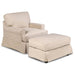 Sunset Trading Horizon Slipcovered T-Cushion Chair with Ottoman | Stain Resistant Performance Fabric | Tan SU-117620-30-391084