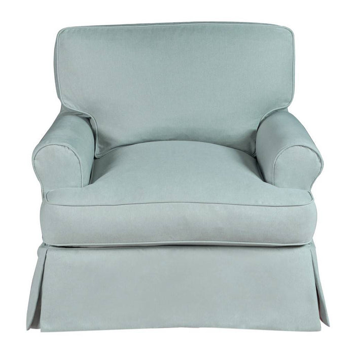 Sunset Trading Horizon Slipcovered T-Cushion Chair | Stain Resistant Performance Fabric | Ocean Blue SU-117620-391043