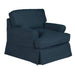 Sunset Trading Horizon Slipcovered T-Cushion Chair | Stain Resistant Performance Fabric | Navy Blue SU-117620-391049