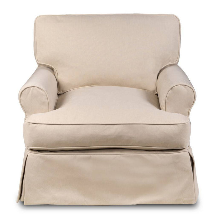 Sunset Trading Horizon Slipcovered T-Cushion Chair | Stain Resistant Performance Fabric | Tan SU-117620-391084