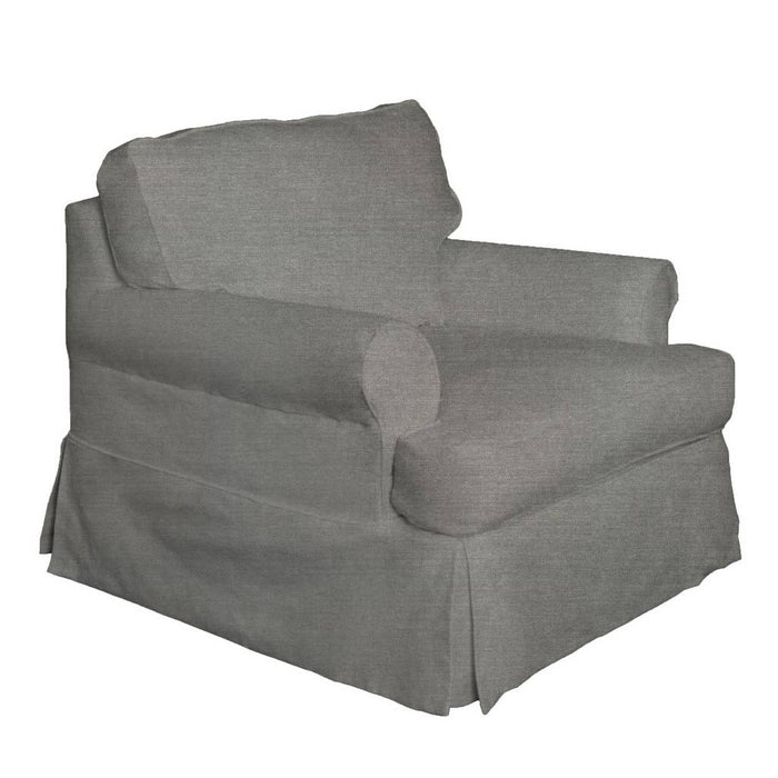 Sunset Trading Horizon Slipcovered T-Cushion Chair | Stain Resistant Performance Fabric | Gray SU-117620-391094