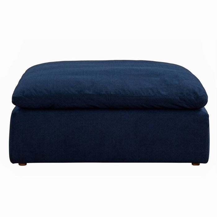 Sunset Trading Cloud Puff 4 Piece 132" Wide Slipcovered Modular L Shaped Sectional Sofa | Stain Resistant Performance Fabric | Navy Blue SU-1458-49-3C-1A