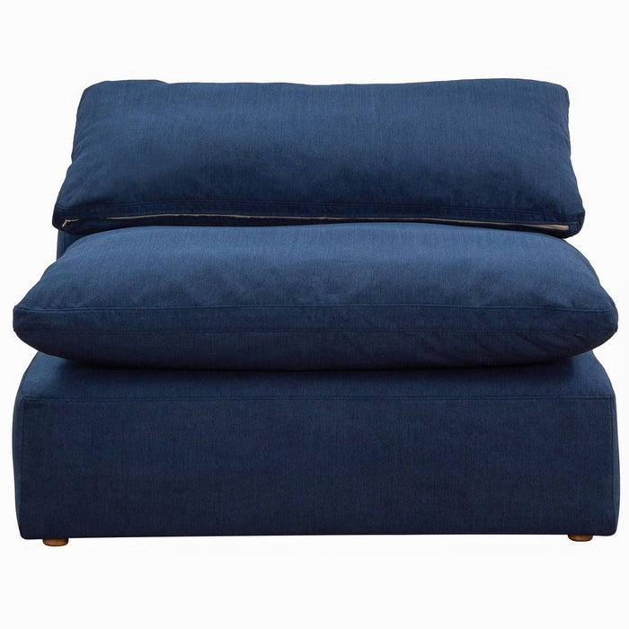 Sunset Trading Cloud Puff 7 Piece 176" Wide Slipcovered Modular Sectional Sofa with Ottomans | Stain Resistant Performance Fabric | Navy Blue SU-1458-49-3C-2A-2O