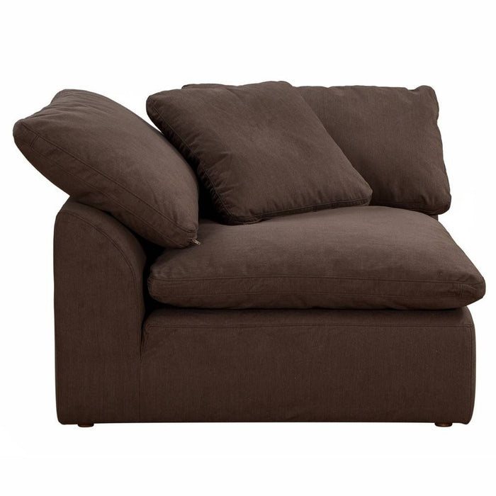 Sunset Trading Cloud Puff 3 Piece 132" Wide Slipcovered Modular Sectional Sofa | Stain Resistant Performance Fabric | Brown SU-1458-88-2C-1A