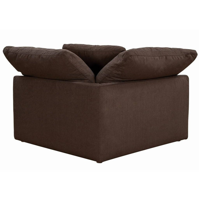 Sunset Trading Cloud Puff 3 Piece 132" Wide Slipcovered Modular Sectional Sofa | Stain Resistant Performance Fabric | Brown SU-1458-88-2C-1A