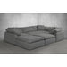 Sunset Trading Cloud Puff 6 Piece 132" Wide Slipcovered Modular Pitt Sectional Sofa | Stain Resistant Performance Fabric | Gray SU-1458-94-3C-1A-2O