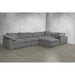 Sunset Trading Cloud Puff 6 Piece 176" Wide Slipcovered Modular Large L Shaped Sectional Sofa with Ottoman | Stain Resistant Performance Fabric | Gray SU-1458-94-3C-2A-1O