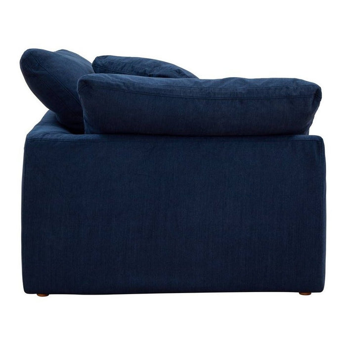 Sunset Trading Cloud Puff Slipcovered 44" Arm Chair | Modular Corner Sofa Sectional | Stain Resistant Performance Fabric | Navy Blue SU-145851-391049