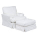 Sunset Trading Ariana Slipcovered Chair with Ottoman | Stain Resistant Performance Fabric | White SU-78320-30-81