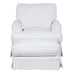 Sunset Trading Ariana Slipcovered Chair with Ottoman | Stain Resistant Performance Fabric | White SU-78320-30-81
