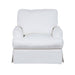 Sunset Trading Ariana 3 Piece Slipcovered Living Room Set | Sleeper Sofa | Chair with Ottoman | Stain Resistant Performance Fabric | White SU-78341-20-30-81