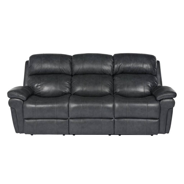Sunset Trading Luxe Leather Reclining Sofa with Power Headrest | 3 Seater | Dual Recline | USB Ports | Gray SU-9102-94-1394-58