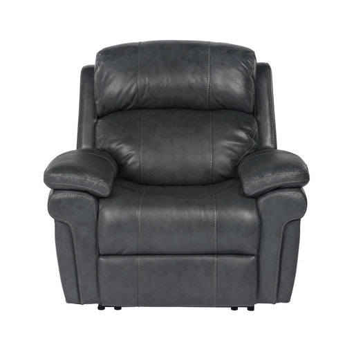 Sunset Trading Luxe Leather Power Reclining Chair | Adjustable Headrest | Power Recliner | USB Ports | Gray SU-9102-94-1394-85