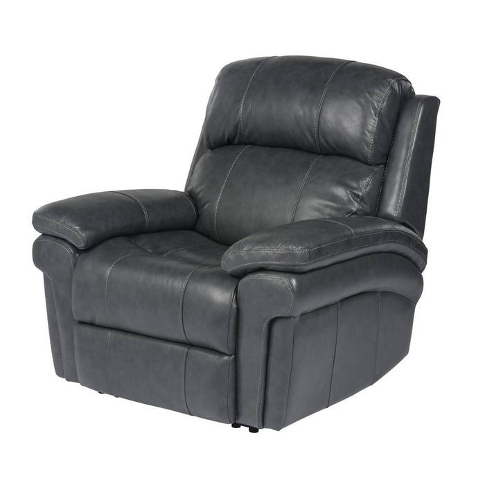 Sunset Trading Luxe Leather Power Reclining Chair | Adjustable Headrest | Power Recliner | USB Ports | Gray SU-9102-94-1394-85