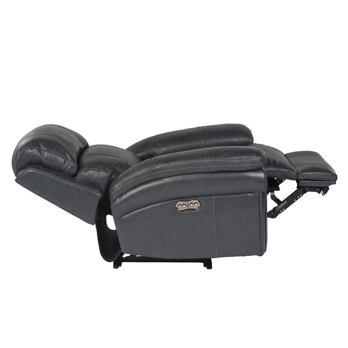 Sunset Trading Luxe Leather Power Reclining Chair | Adjustable Headrest | Power Recliner | USB Ports | Gray SU-9102-94-1394-85
