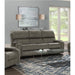 Sunset Trading Calvin 86" Wide Dual Reclining Sofa | Nailheads | Easy to Clean Gray Fabric Couch SU-CL23004100-305