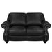 Sunset Trading Charleston 63" Wide Top Grain Leather Loveseat | Black Rolled Arm Small Couch with Nailheads SU-CR2130-80-200LF