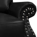 Sunset Trading Charleston 86" Wide Top Grain Leather Sofa | Black 3 Seater Rolled Arm Couch with Nailheads SU-CR2130-80-300LF