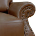 Sunset Trading Charleston 42" Wide Top Grain Leather Armchair | Chestnut Brown Rolled Arm Accent Chair with Nailheads SU-CR2130-86-100LF
