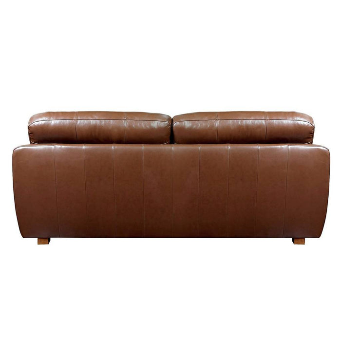 Sunset Trading Jayson 89" Wide Top Grain Leather Sofa | Chestnut Brown SU-JH86-301SP