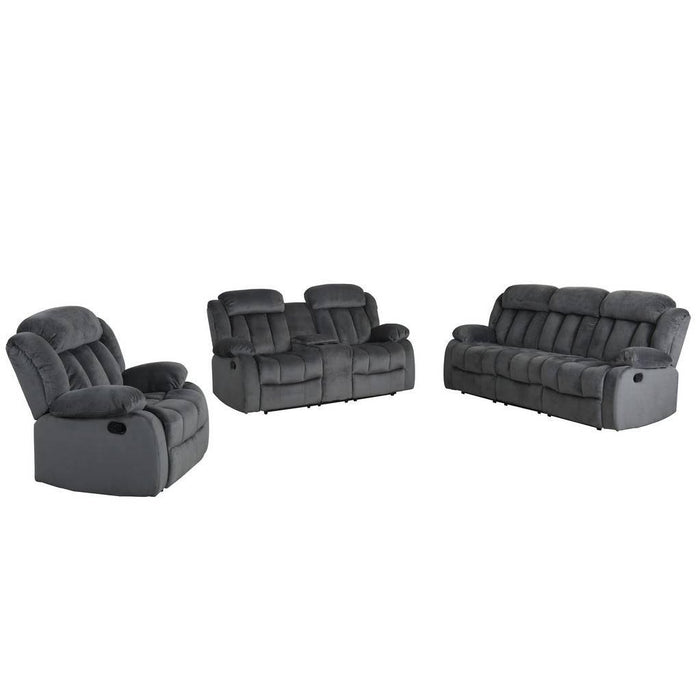 Sunset Trading Madison 3 Piece Reclining Living Room Set | Sofa Loveseat Chair | Manual Recliner | Gray Fabric SU-LN550-3PCSET