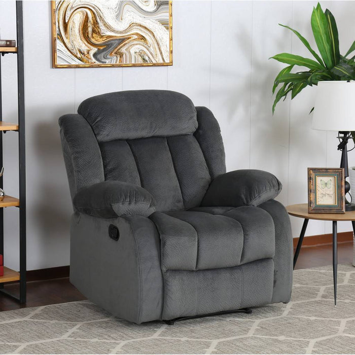 Sunset Trading Madison 3 Piece Reclining Living Room Set | Sofa Loveseat Chair | Manual Recliner | Gray Fabric SU-LN550-3PCSET