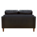 Sunset Trading Prelude 3 Piece Black Top Grain Leather Living Room Set | Mid Century Modern Sofa Loveseat and Chair SU-PR15070-80-E3P