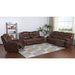 Sunset Trading Diamond Power 3 Piece Reclining Living Room Set | Sofa, Loveseat, Chair | Center Console | Brown Leather Gel SU-ZY5018A-H246-3PC