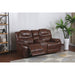 Sunset Trading Diamond Power 3 Piece Reclining Living Room Set | Sofa, Loveseat, Chair | Center Console | Brown Leather Gel SU-ZY5018A-H246-3PC