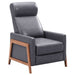 Sunset Trading Edge Pushback Leather Recliner | Manual Reclining Chair | Thin Track Arms | Gray SY-1357-86-9102-94