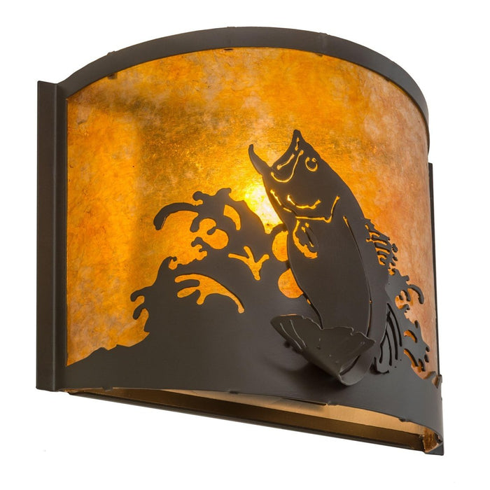Meyda 12"W Leaping Bass Wall Sconce