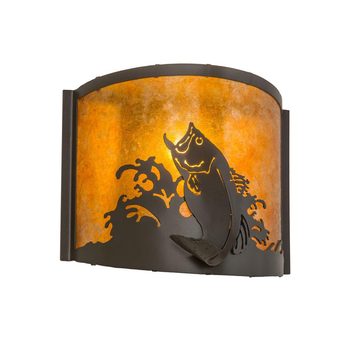 Meyda 12"W Leaping Bass Wall Sconce